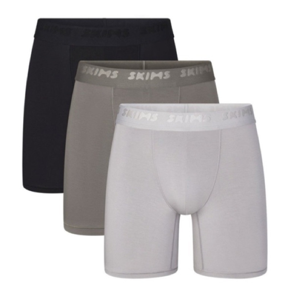 Skims Men's Cotton 3" Inseam Boxer Brief Black Gray Pack of 3 NIB Size 5X